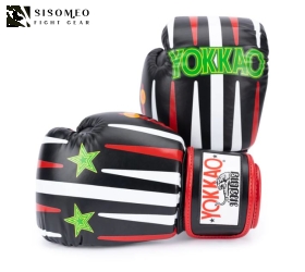 GĂNG MUAYTHAI YOKKAO REDGAMMON BOXING GLOVES BLACK