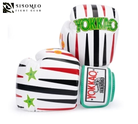 GĂNG MUAYTHAI YOKKAO REDGAMMON BOXING GLOVES WHITE