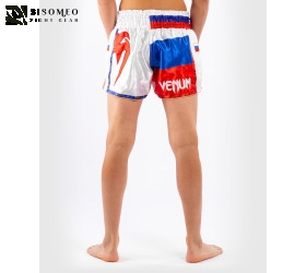 Quần Muaythai Venum - White/Blue/Red