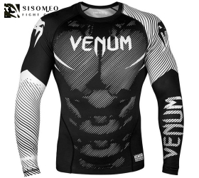 Áo Venum NoGi 2.0 Rashguard - Long Sleeves - Black/White
