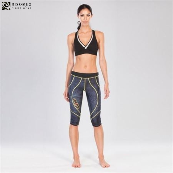 GRIPS WOMENS SHORT ATHLETIC LEGGINGS GRAY