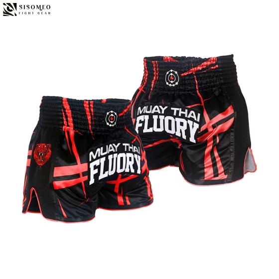 QUẦN FLUORY MUAY THAI SHORTS - MTSF60 BLACK/RED