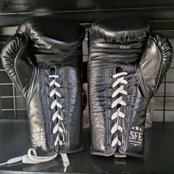 GĂNG SSM LACE UP BOXING GLOVES BLACK